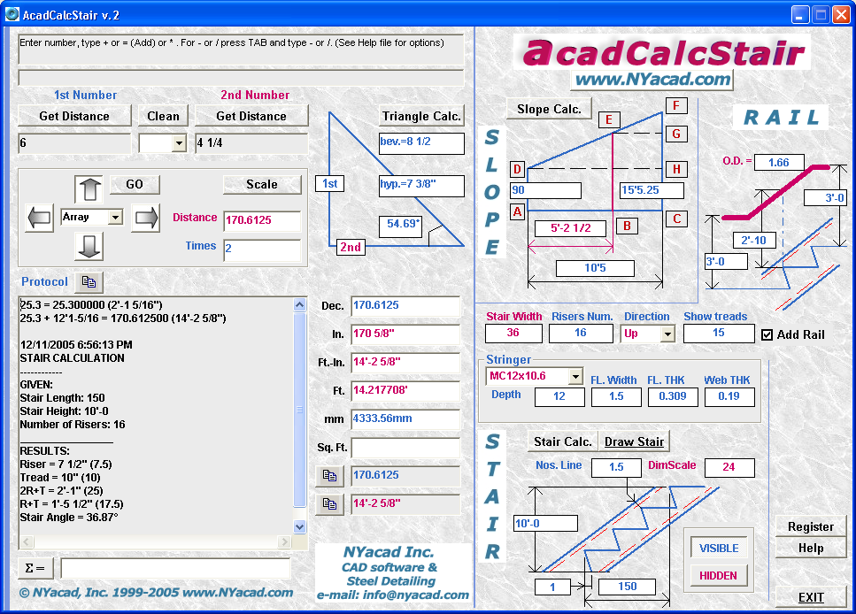 Screenshot for AcadCalcStair 02